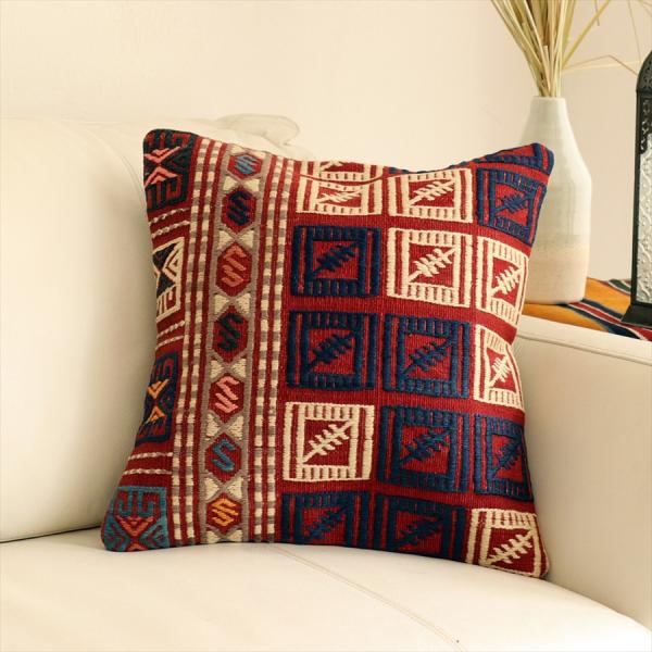 オールドキリムクッションカバー 42×40cm バルケスィル・ジジム Old Kilim Cushi...