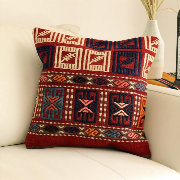 オールドキリムクッションカバー 40×40cm バルケスィル・ジジム Old Kilim Cushi...