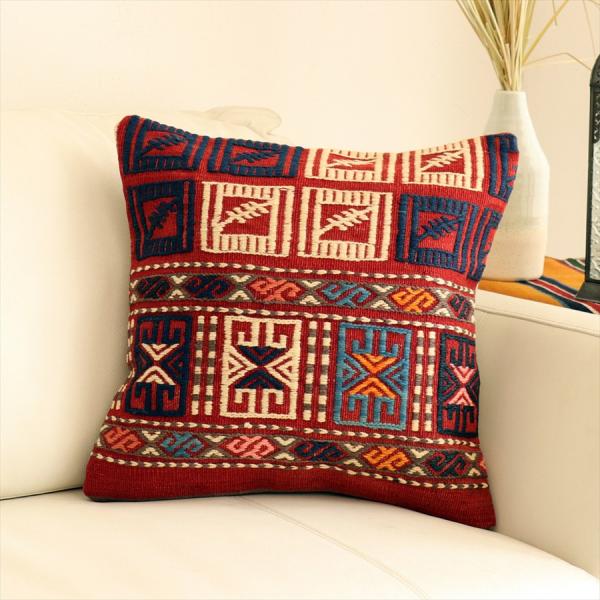 オールドキリムクッションカバー 41×41cm バルケスィル・ジジム Old Kilim Cushi...