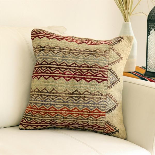 オールドキリムクッションカバー 41×40cm 刺繍のようなジジム Old Kilim Cushio...