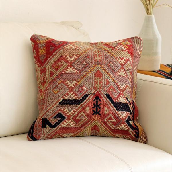 オールドキリムクッションカバー 40×40cm 刺繍のようなジジム Old Kilim Cushio...