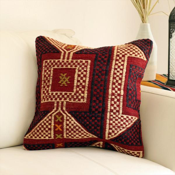オールドキリムクッションカバー 40×40cm バルケスィル・ジジム Old Kilim Cushi...