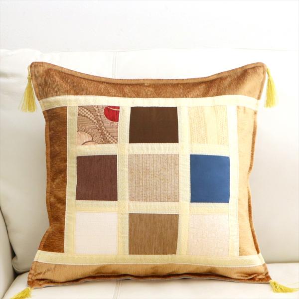 シュニール素材 モザイククッションカバー 45cmサイズ パッチワーク