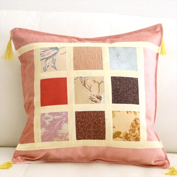 シュニール素材 モザイククッションカバー 45cmサイズ パッチワーク