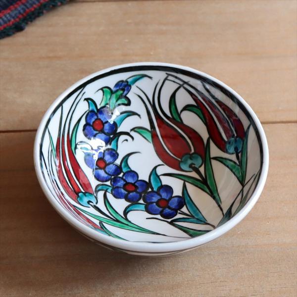 トルコ陶器 手書きボウル 直径12cm チューリップ フラワー Turkish Hand Paint...