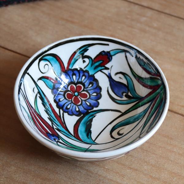 トルコ陶器 手書きボウル 直径12.5cm チューリップ Turkish Hand Paint bo...