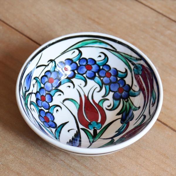 トルコ陶器 手書きボウル 直径12.5cm チューリップ Turkish Hand Paint bo...