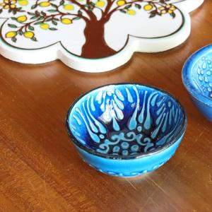 トルコ製ボウル(手描きキュタフヤ陶器)：カラフル フラワー Φ16cm