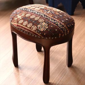 オールドキリムスツール 直径35×H29cm ラウンド イーブルアイ キリム