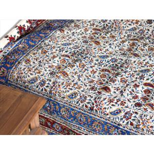 ペルシャ更紗 イラン手染め布 195x132c...の詳細画像2
