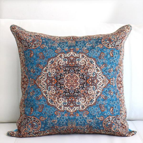 テルメクッションカバー/ペイズリーブルー