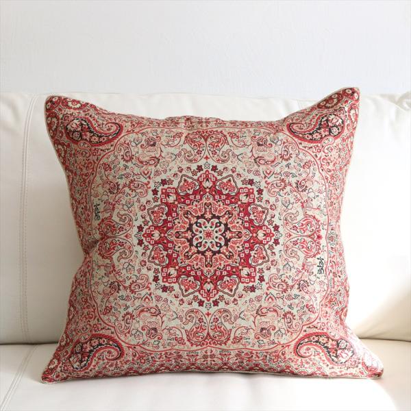 テルメクッションカバー 50cmサイズ ペイズリー　ベージュ