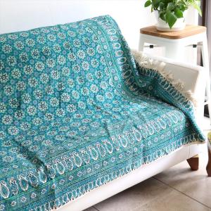 ペルシャ更紗 イラン手染め布 196x132cm...の商品画像