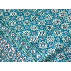 ペルシャ更紗 イラン手染め布 196x132c...の詳細画像2