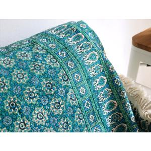 ペルシャ更紗 イラン手染め布 196x132c...の詳細画像3