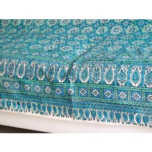 ペルシャ更紗 イラン手染め布 196x132c...の詳細画像5