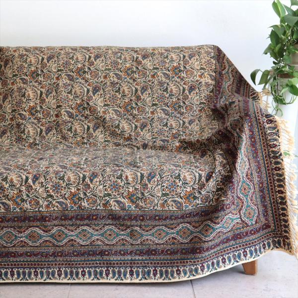 ペルシャ更紗 ガラムカール 230×152cm アンティークデザイン  ソファーカバー ベッドカバー