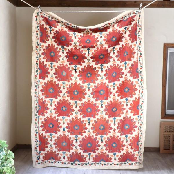スザンニ刺繍 Uzbekistan Suzani アンティークリプロダクション 203x152cm ...