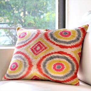 アトラス(イカット 絣) クッションカバー ウズベキスタン 横長