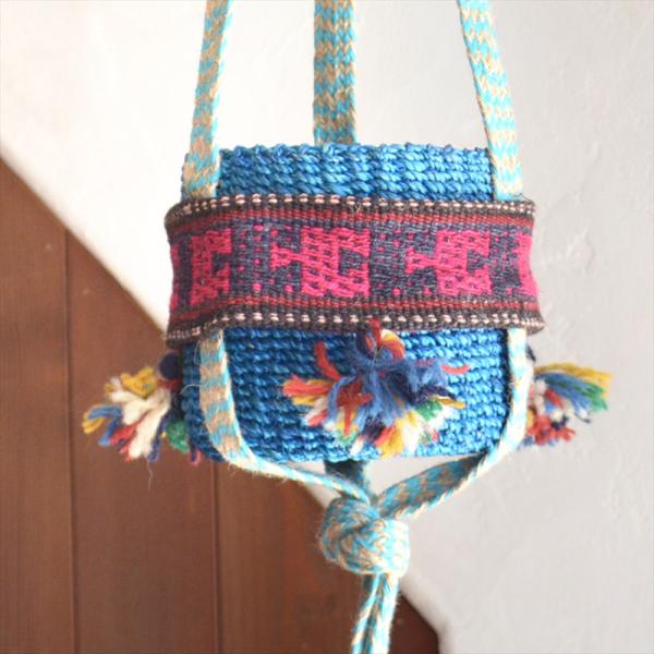 ハンギング プランターカバー/オールドキリム（ジャジム） 長さ約123cm 直径15ｃｍまでの鉢