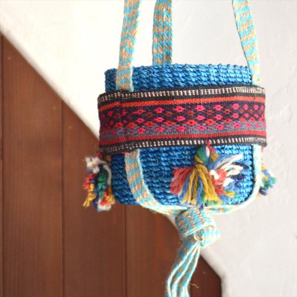 ハンギング プランターカバー/オールドキリム（ジャジム） 長さ約130cm 直径15ｃｍまでの鉢