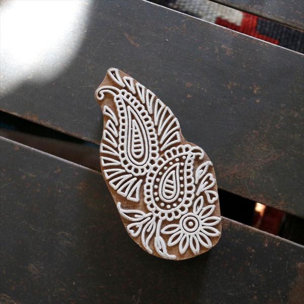 インドの木彫りスタンプ　ブロックプリント　ペイズリー Indian Wooden Block Sta...