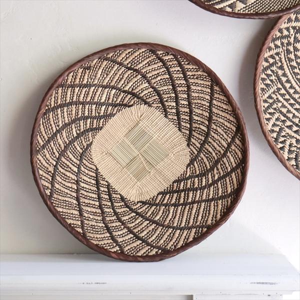 ジンバブエ　ヤシの繊維で編んだバスケット 直径37cm Zimbabwe Binga Basket ...