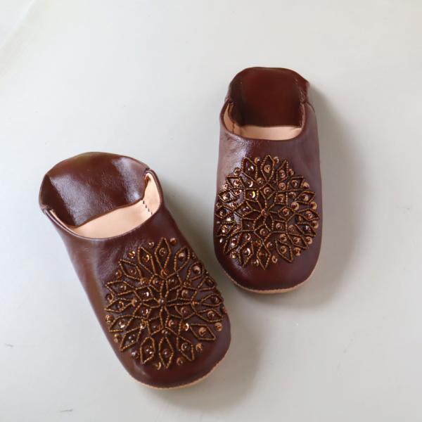 Morocco Babouche バブーシュ スパンコール/ブラウン＆ブラウン/24cm Moroc...