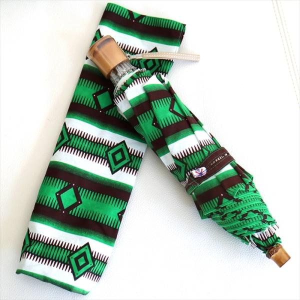 パーニュ 西アフリカのプリント布をつかった折りたたみ傘 Pagne/West African Fab...