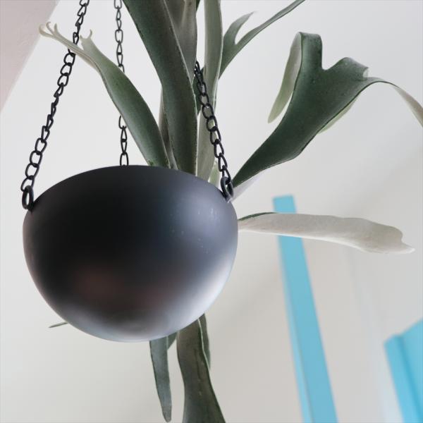 ハンギング　プランター/鉢カバー　アイアン　Mサイズ 直径20cm ブラック