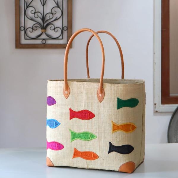 マダガスカル ラフィアのバッグ Lサイズフレンチ マルシェ バッグ/French Marche Ba...