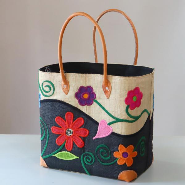 マダガスカル ラフィアのバッグ Lサイズフレンチ マルシェ バッグ/French Marche Ba...