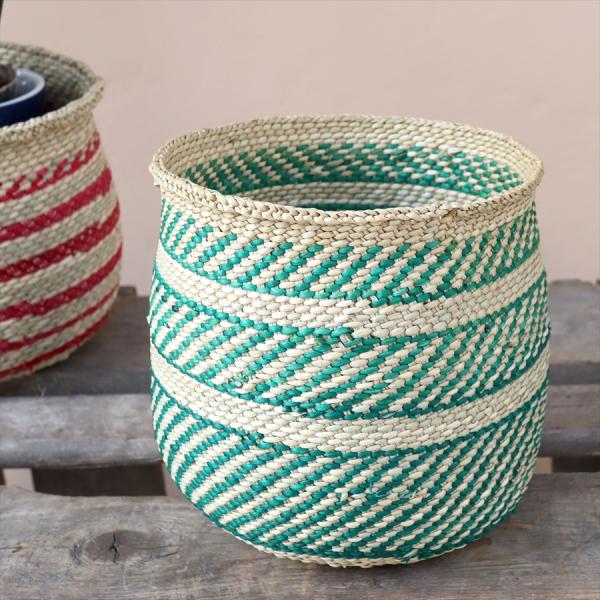 イリンガバスケット　水草で編まれたバスケット プランターカバー　Iringa Basketφ13cm...