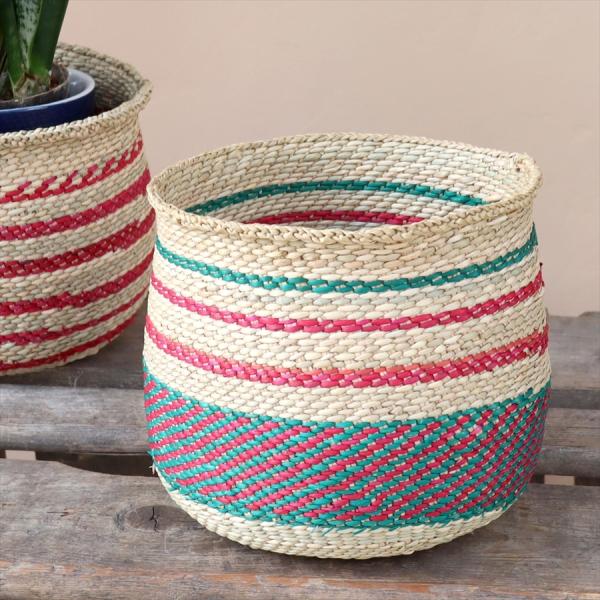 イリンガバスケット　水草で編まれたバスケット プランターカバー　Iringa Basketφ14cm...