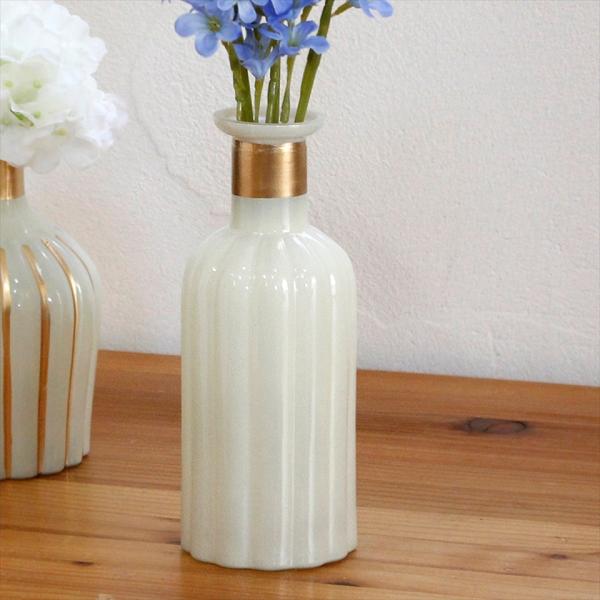 フラワーベース ガラス 直径7×高さ19cm 花瓶 一輪挿し アンティークスタイル Flower V...