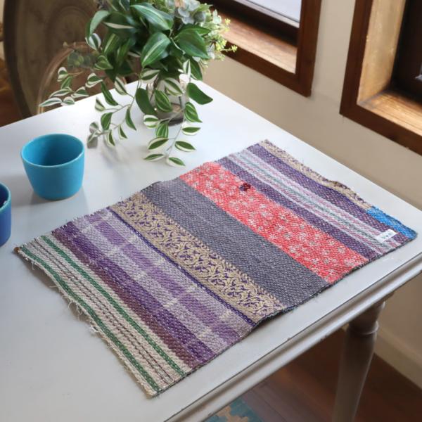 テーブルマット カンタ刺繍 インド刺し子ヴィンテージカンタ