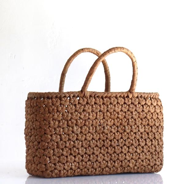 やまぶどう カゴバッグ/六角細工編み 幅35ｃｍｘ本体の高さ20ｃｍｘマチ10ｃｍ 重さ650ｇ