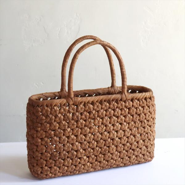 やまぶどう　カゴバッグ　籠 六角細工編み　削り仕上げ 巾29cm 高さ（本体）17.5cm 重さ50...