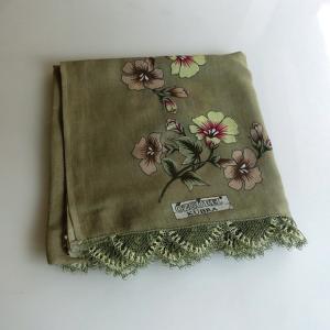 トルコ雑貨で人気 トルコ伝統手芸“OYA(オヤ)”が付いたスカーフ