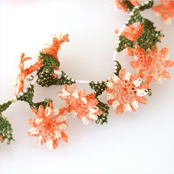 イーネ オヤ 一連 立体モチーフ フォンダントピンク 38個ジンジメ