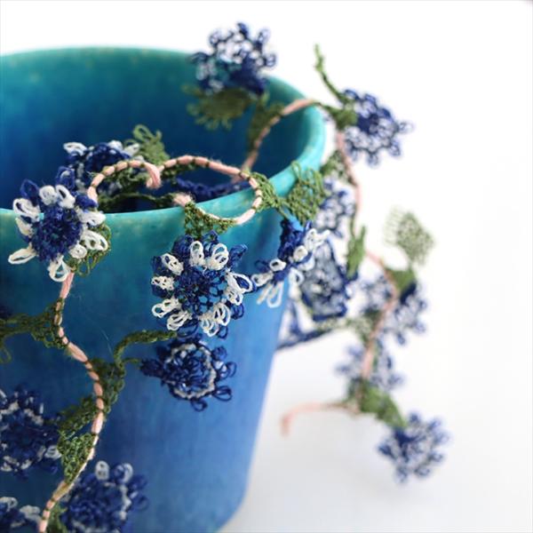 イーネ オヤ 一連 立体モチーフ ネイビー 39個ジンジメ