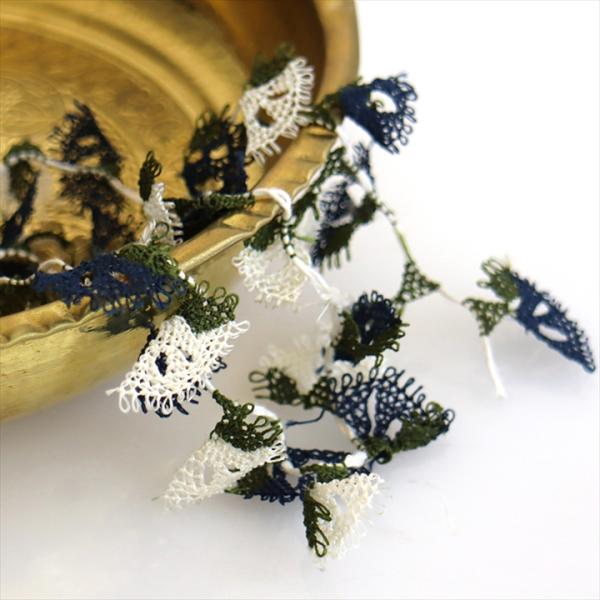 イーネ オヤ 一連 平面モチーフ 月の花 アイチチェイ 40個