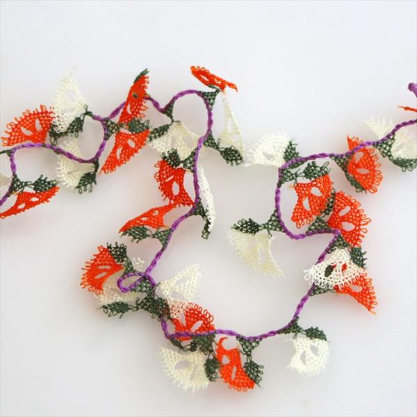 イーネ オヤ 一連 平面モチーフ 月の花 アイチチェイ 40個