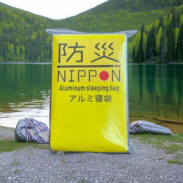 防災NIPPONアルミ寝袋　防寒 防水　ブランケット 防災アルミ シート 保温アルミシート 静音 避...