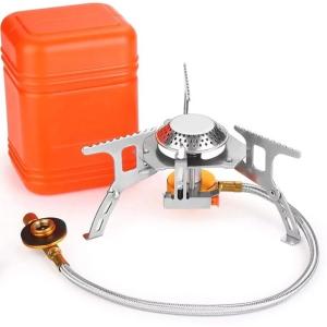 キャンプ シングルバーナー 変換アダプター付き