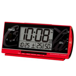 セイコー SEIKO AC602R 目覚まし時計 コカ・コーラ 電波時計 アラーム 大音量 カレンダー 温度計 湿度計 スヌーズ メロディ｜ippin-seiko-clock