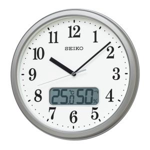 セイコー SEIKO KX244S 壁掛け時計 掛け時計 電波時計 ステップムーブメント 温度計 湿度計
