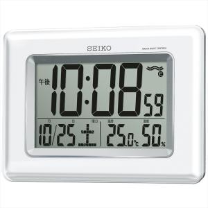セイコー SEIKO SQ424W 置き時計 掛置兼用時計 壁掛け時計 掛け時計 電波時計 デジタル カレンダー 温度計 湿度計｜ippin-seiko-clock