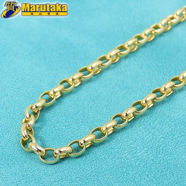 【K18 アズキチェーン ロングネックレス】約31.6g 約71cm 18金イエローゴールド メンズ...