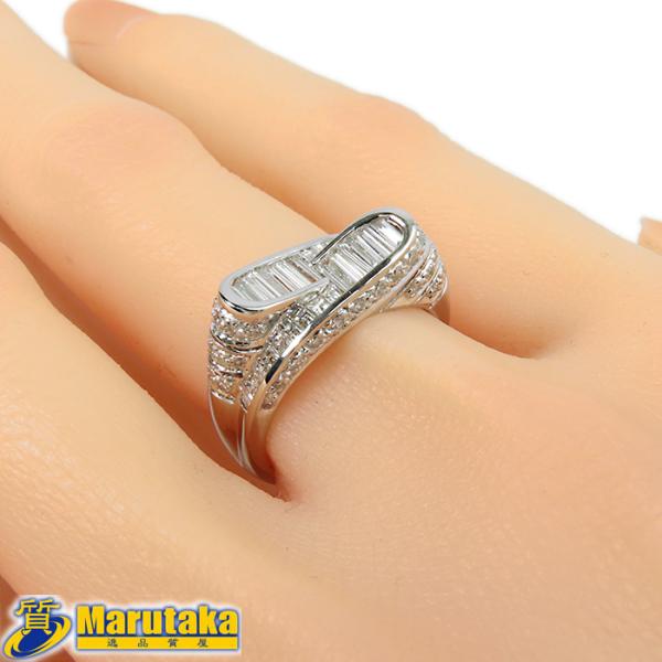 【Pt900 1.25ctダイヤモンド リング】約9.4g 13号 鑑別書 プラチナ テーパーダイヤ...